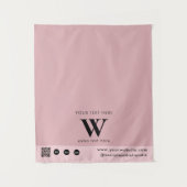 Pop-upwinkel Letter Logo QR Code Tafel Runner Roze Wandkleed (Voorkant)