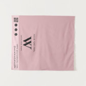 Pop-upwinkel Letter Logo QR Code Tafel Runner Roze Wandkleed (Voorkant (horizontaal))