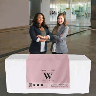 Pop-upwinkel Letter Logo QR Code Tafel Runner Roze Wandkleed