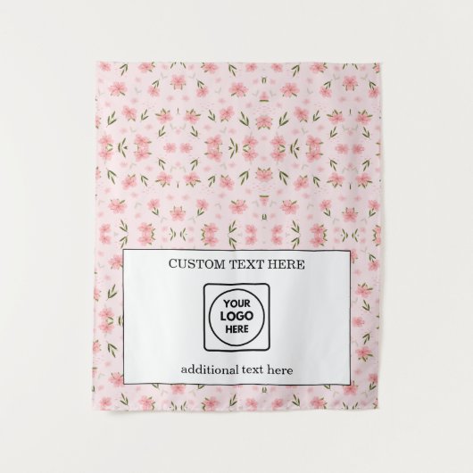 Pop-upwinkel Logo Wilde Bloem Beursstand Wandkleed (Voorkant)