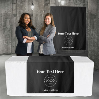 Pop-upwinkel Tafelkleed Banner Logo Vet Zwart Wandkleed