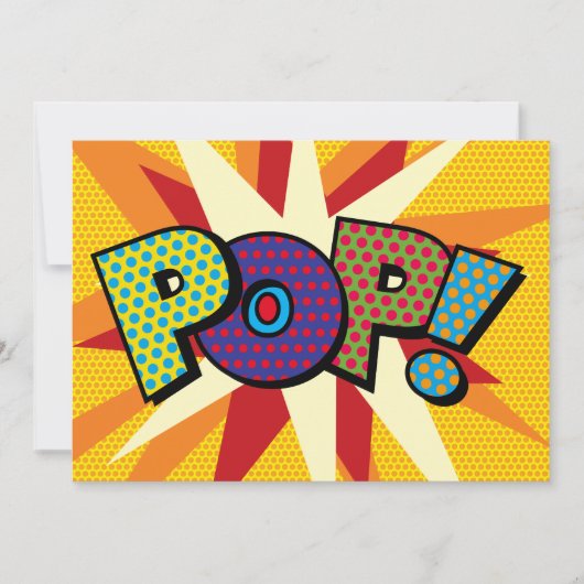 POP Uw Bericht Spraak Bubble Fun Retro Aankondiging (Voorkant)