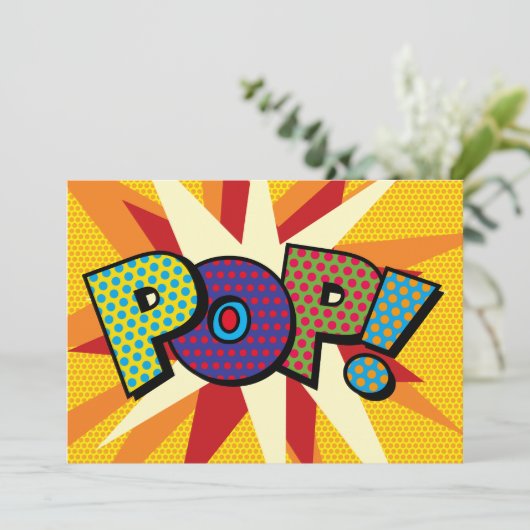 POP Uw Bericht Spraak Bubble Fun Retro Aankondiging (Staand voorkant)