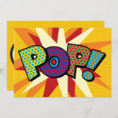 POP Uw Bericht Spraak Bubble Fun Retro Aankondiging (Voorkant / Achterkant)