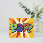 POP Uw Bericht Spraakballon Fun Retro Aankondigingskaart (Staand voorkant)