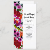 Pop van Bold Color Inky Waterverf Flowers Programm Programmakaart (Voorkant / Achterkant)