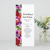 Pop van Bold Color Inky Waterverf Flowers Programm Programmakaart (Staand voorkant)