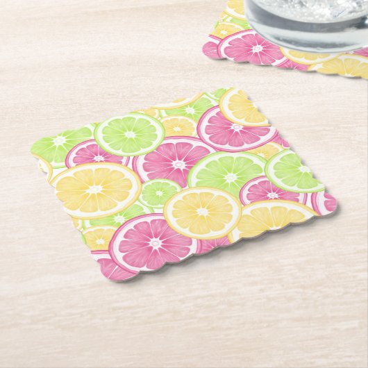 Pop van Bright en fruit Kartonnen Onderzetters (Gebogen)