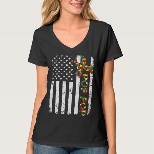 Pop van de Amerikaanse vlag Mat van de Amerikaanse T-shirt (Voorkant)
