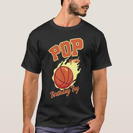 Pop van de Basketbalfamilie van Birthday Boy Bday T-shirt (Voorkant)