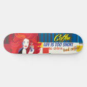pop van de  "Beauful Mode Woman and Coffee Cup" Persoonlijk Skateboard (Horizontaal)
