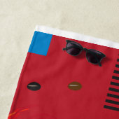 pop van de  "Beauful Mode Woman and Coffee Cup" Strandlaken (In situ)