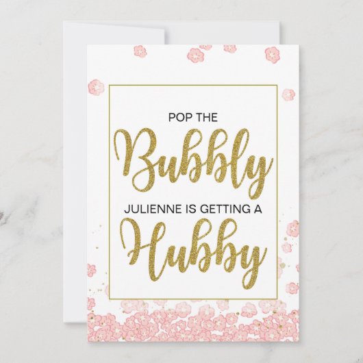 Pop van de Bubble Ze krijgt een Hubby-teken Kaart (Voorkant)