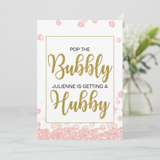 Pop van de Bubble Ze krijgt een Hubby-teken Kaart (Staand voorkant)