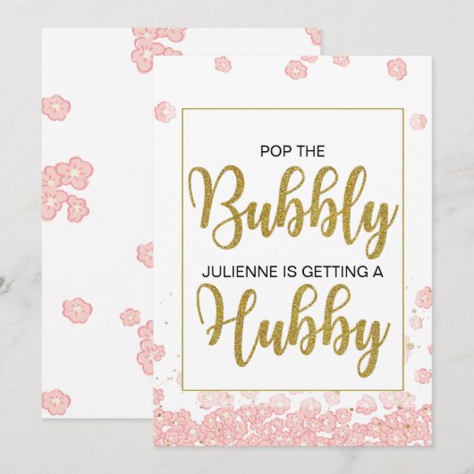 Pop van de Bubble Ze krijgt een Hubby-teken Kaart (Voorkant / Achterkant)