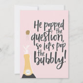 Pop van de Bubbly Engagement Party Invitation Kaart (Voorkant)