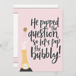 Pop van de Bubbly Engagement Party Invitation Kaart