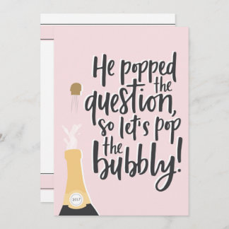 Pop van de Bubbly Engagement Party Invitation Kaart
