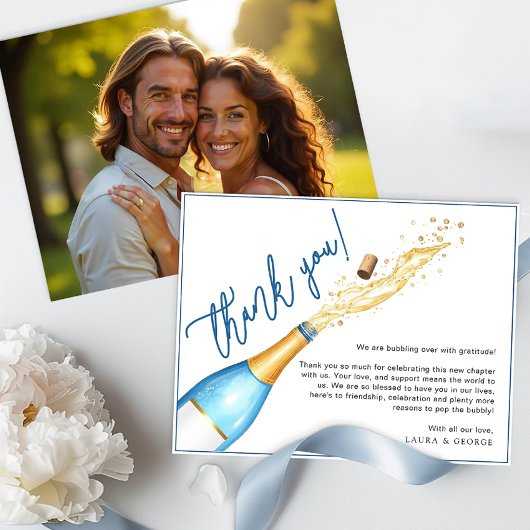 Pop van de Bubbly Engagement Party Thank You Card Bedankkaart