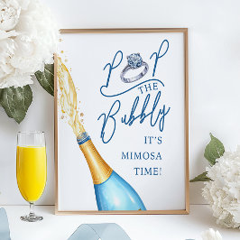 Pop van de Bubbly Mimosa Bar Vrijgezellenfeest Sig Poster