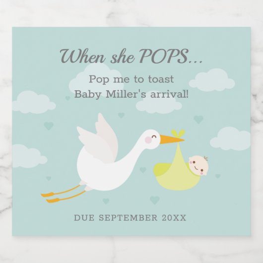 Pop van de bundel sparkling wijnetiket (Enkel label)