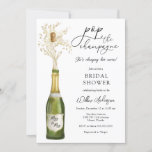 Pop van de Champagne Bridal Shower Kaart<br><div class="desc">Deze Brunch met de Bride Bridal Shower-uitnodiging is perfect om de bruid te vieren om een bruid te zijn die al heeft ontwikkeld. Pas uw gegevens aan voor de bruid. Met een waterverf flesje met poppende champagne.</div>