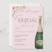 Pop van de Champagne Dusty Pink Floral Vrijgezelle Kaart (Voorkant)