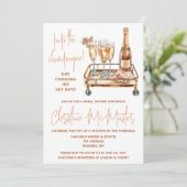 Pop van de champagne! Goud en roze Vrijgezellenfee Kaart (Staand voorkant)