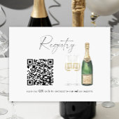 Pop van de champagne QR code Vrijgezellenfeest reg Informatiekaartje