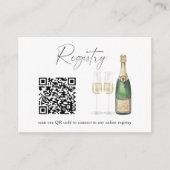 Pop van de champagne QR code Vrijgezellenfeest reg Informatiekaartje (Voorkant)