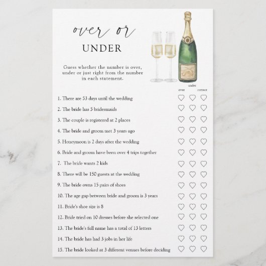 Pop van de Champagne Vrijgezellenfeest - Over of o (Voorkant)