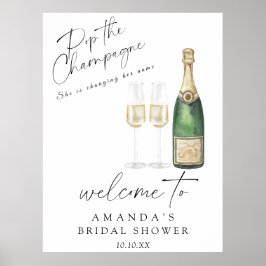 Pop van de champagne Welkom vrijgezellenfeest fees Poster