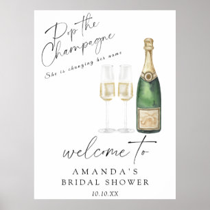 Pop van de champagne Welkom vrijgezellenfeest fees Poster