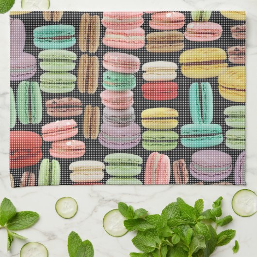 Pop van de Franse Macarons Theedoek (Gevouwen)