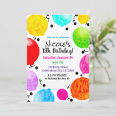 Pop van de kleuren Fun Party ballonnen Birthday Ce Kaart (Staand voorkant)