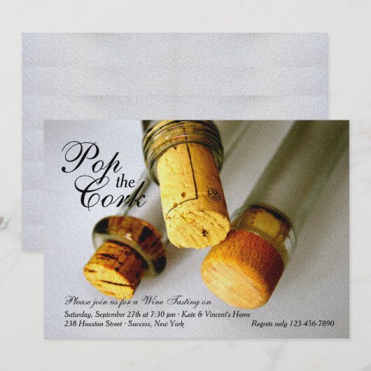 Pop van de uitnodiging van Cork (Voorkant / Achterkant)