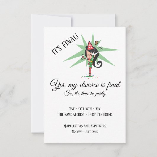 Pop van de uitnodiging van de Cork Divorce Party (Voorkant)