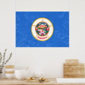 Pop van de vlag van de staat Minnesota Poster (Keuken)