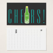 Pop van flessen Nieuw jaar Vakantiedag Label Visitekaartje (Voorkant /achterkant)