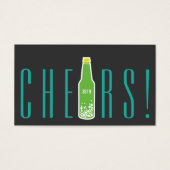 Pop van flessen Nieuw jaar Vakantiedag Label Visitekaartje (Voorkant)