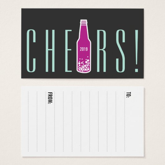 Pop van flessen Nieuw jaar Vakantiedag Label Visitekaartjes (Voorkant /achterkant)