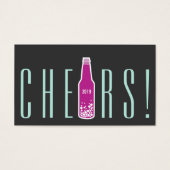 Pop van flessen Nieuw jaar Vakantiedag Label Visitekaartjes (Voorkant)