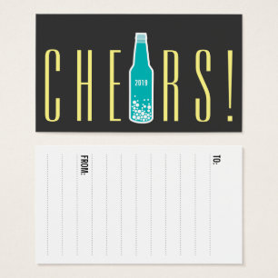 Pop van flessen Nieuwjaar feestdag Gift Labels Visitekaartje