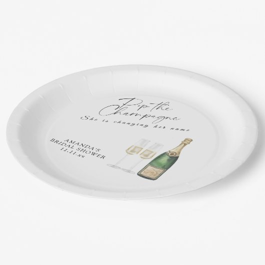 Pop van het Champagne Vrijgezellenfeest Papieren Bordje (Gekanteld)