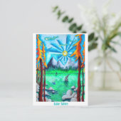 Pop van het meer met de graafmachine Kunstavontuur Briefkaart (Staand voorkant)