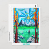 Pop van het meer met de graafmachine Kunstavontuur Briefkaart (Voorkant / Achterkant)