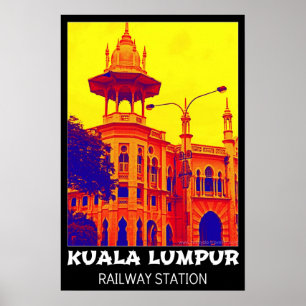 Pop van het spoorwegstation Kuala Lumpur Art Poste Poster