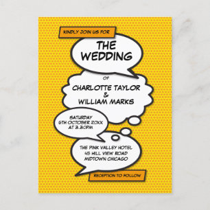 Pop van het stripverhaal aankondigingskaart