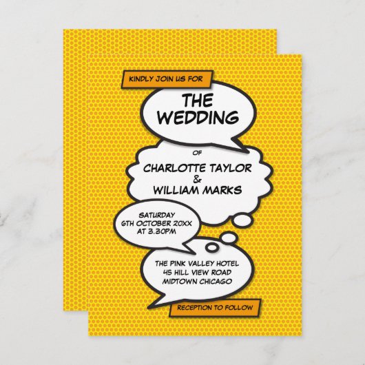 Pop van het stripverhaal aankondigingskaart (Voorkant / Achterkant)