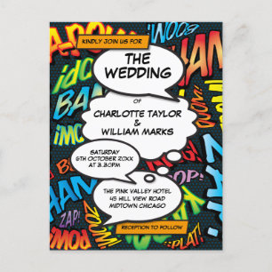 Pop van het stripverhaal aankondigingskaart